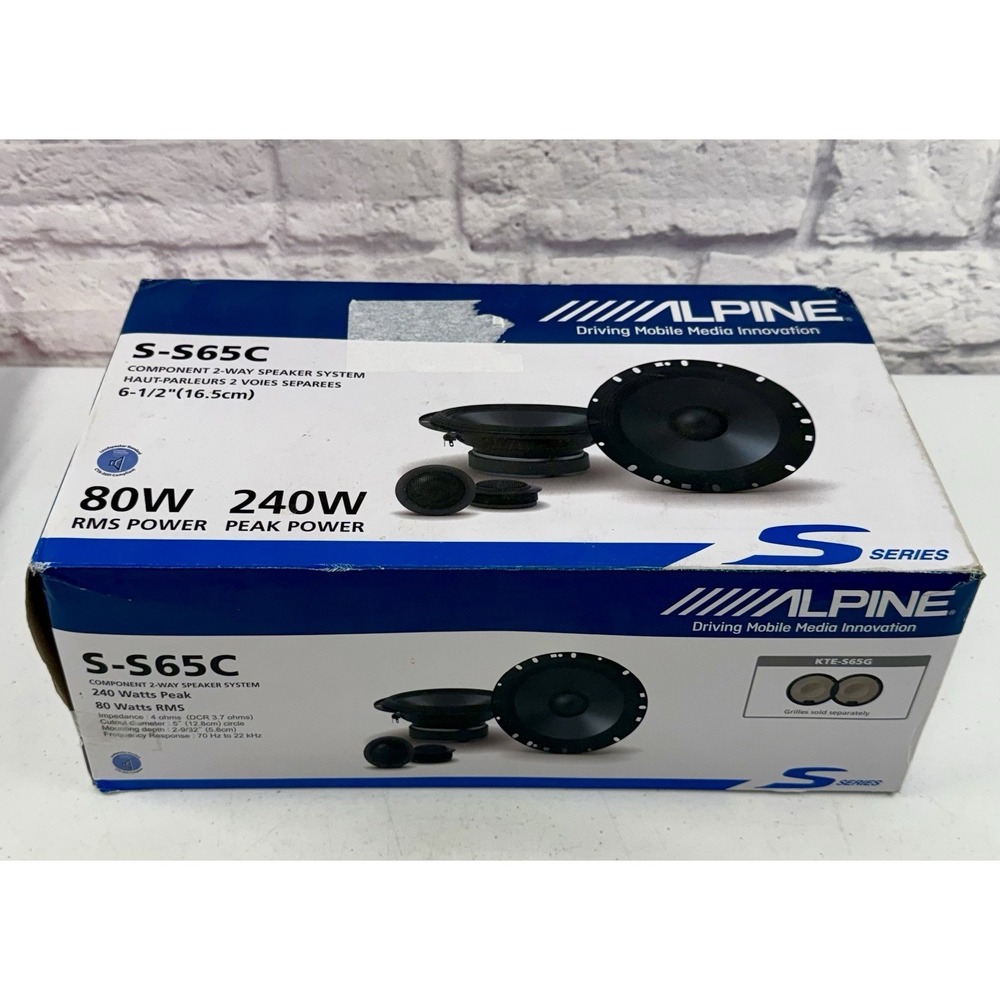 Alpine S-S65C 6.5" Component 2 way speaker set with 1" Silk Tweeters *BRAND NEW*
